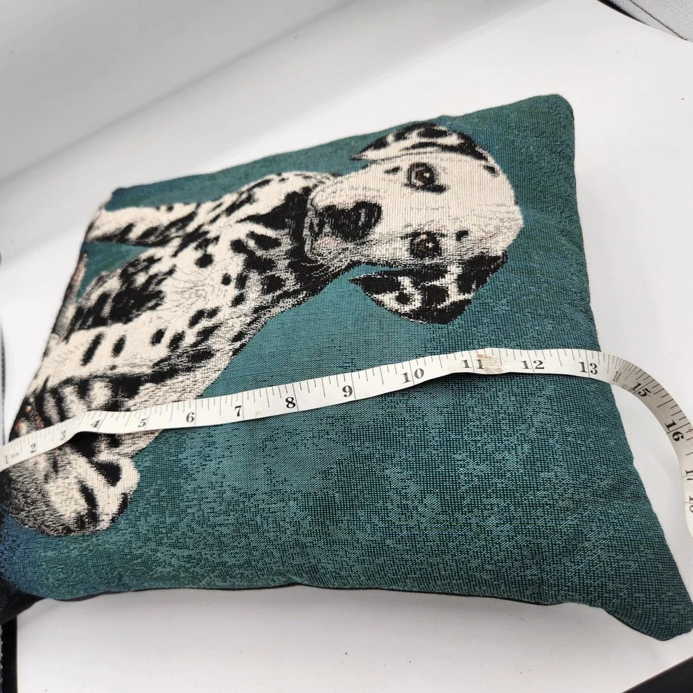 Dalmatian‎ Dog VTG Throw Pillow Tapestry Teal Green Accent Decor Cute Puppy